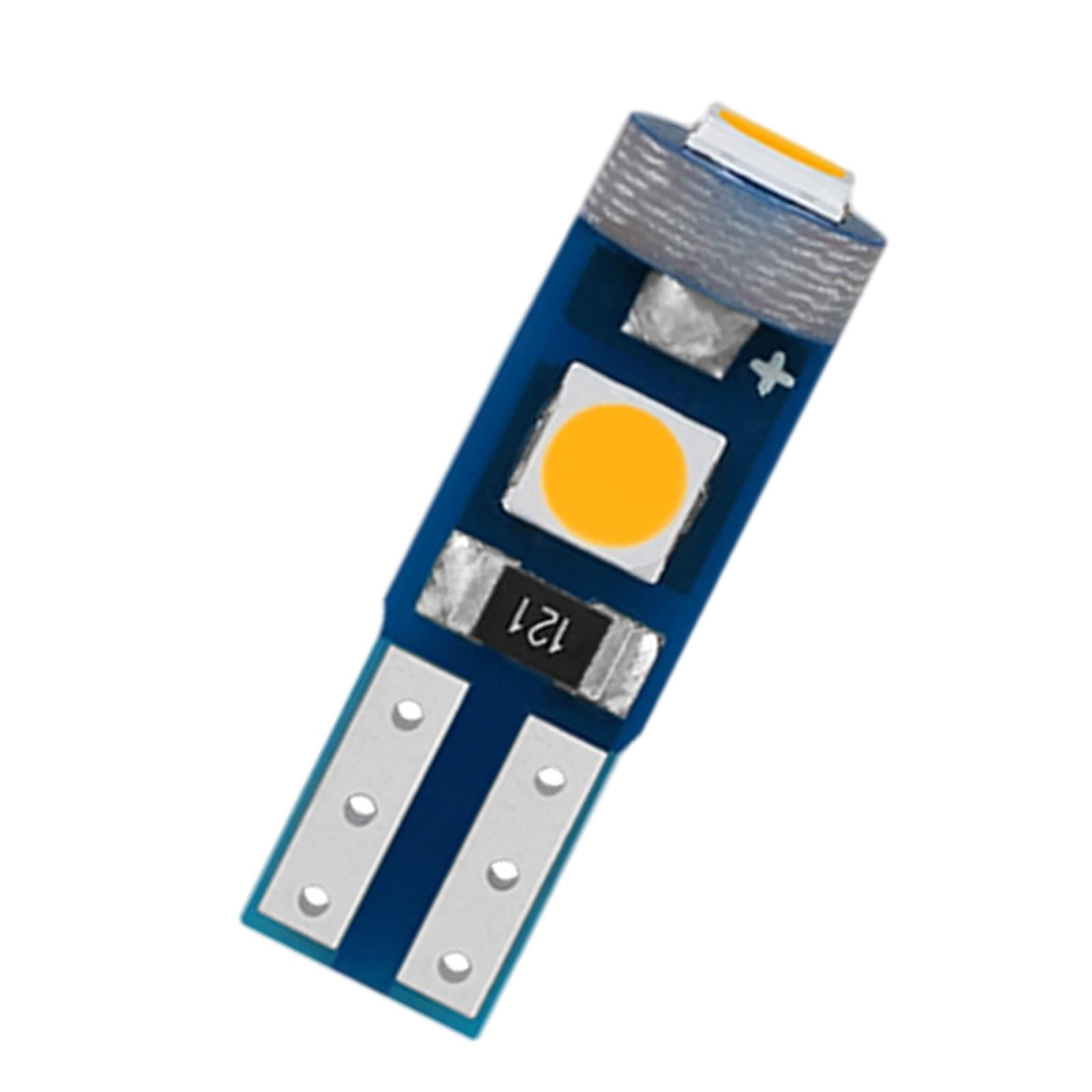 Magideal - Luz De Tablero Led Automotriz T5 3smd Dc12v, Bombillas De Señal De Lámpara Interior De Coche Para Luces De Lectura, Luces De Aire Acondicionado, Amarillo