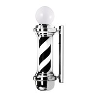 Magideal - Luz De Poste De Barbero De 27 Pulgadas, Luz De Señal Abierta De Salón, Carteles Clásicos, Señal De Salón Impermeable De Diseño Retro, Luz Giratoria De Blanco Negro