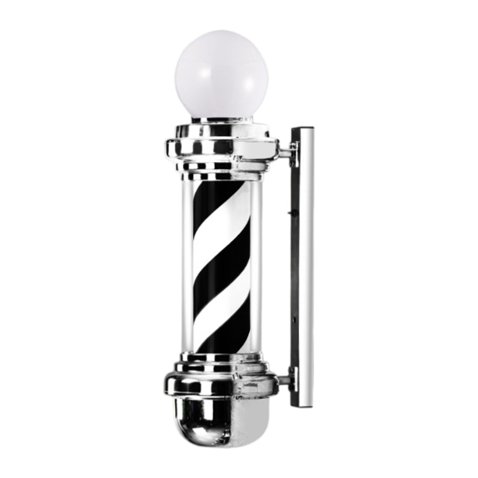 Magideal - Luz De Poste De Barbero De 27 Pulgadas, Luz De Señal Abierta De Salón, Carteles Clásicos, Señal De Salón Impermeable De Diseño Retro, Luz Giratoria De Blanco Negro
