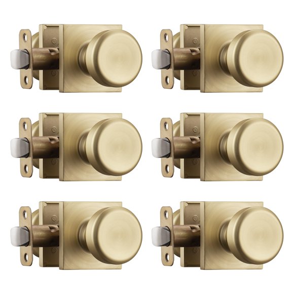 Manijas de puerta NCSEN Pack de 6 en oro cepillado sin cerradura