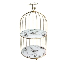 Bothyi - Jaula De Pájaros Organizador De Maquillaje Lápiz Labial Producto Para El Cuidado De La Piel Estante De Almacenamiento De Cosméticos 2 Niveles