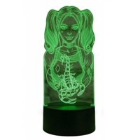 Lampara Ilusion 3D Harley Quinn De 7 Colores, Base Touch