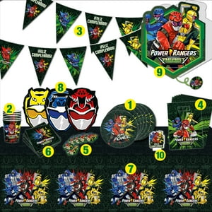 Power Rangers - Set Cumpleaños Power Ranger Para 6 Personas Cotillón
