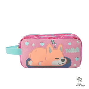 Estuche Escolar Multiuso Para Niña Doggy Love Rosado Totto
