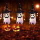 thumbnail image 5 of Adornos de Halloween para exteriores, colgantes, iluminados, brillantes, con forma de sombrero fantasma, para decoración de Halloween, para interiores y exteriores, para patio, árbol y jardín (3 unida, 5 of 7