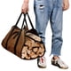 thumbnail image 3 of Portador de leña de lienzo, resistente al agua de tronco Tote madera bolso de transporte con manijas para acampar viaje regalo de Navidad (marrón oscuro), 3 of 3