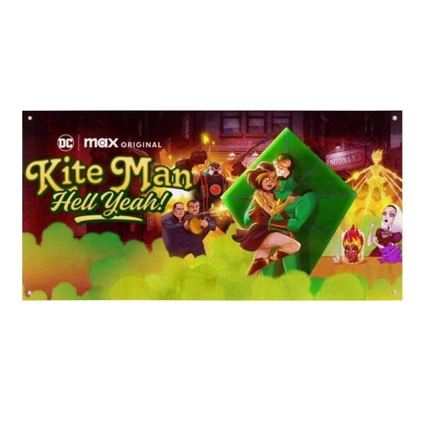 ¡Kite Man, Demonios Sí! Fondo Temático Pancarta Suministros de Decoración para Fiesta de Cumpleaños, Decoración de Fondo de Fiesta Personalizado,150x90cm