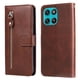 thumbnail image 1 of Funda tipo cartera para Motorola Moto G67 Power 5G con bolsillo con cremallera y ranuras para tarjetas – Función de soporte Marrón, 1 of 5