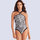 thumbnail image 1 of Traje De Baño Black And White Halter Control De Abdomen Chamela, 1 of 10