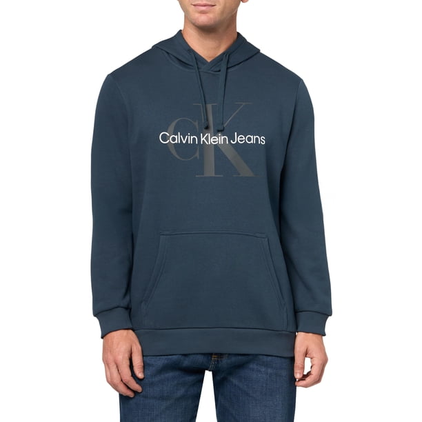 Sudadera con capucha Calvin Klein para hombre, con el logotipo del monograma, mezcla de algodón