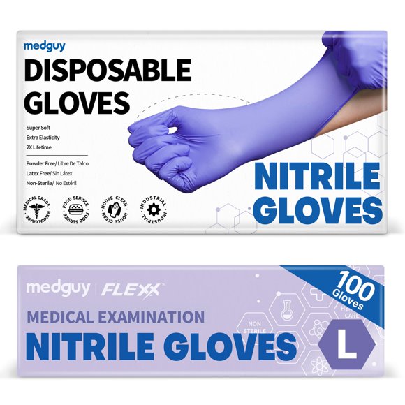 Guantes de Nitrilo Medguy 100 uds Talla Grande sin Polvo