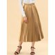 thumbnail image 5 of Falda de fiesta plisada midi con cintura elástica metálica para mujer de NOMADIC NOOK M Oro, 5 of 7
