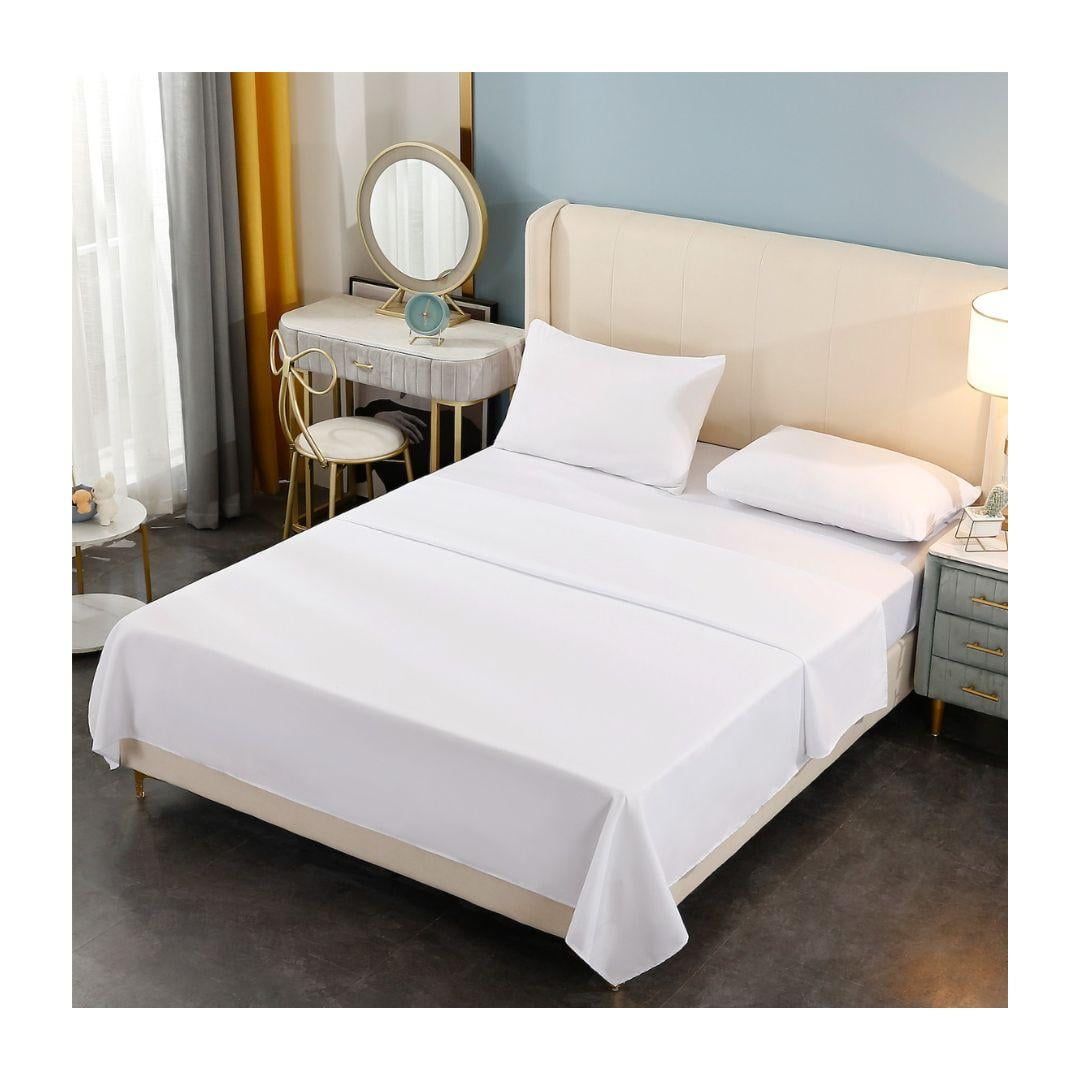 Genérico - Juego De Sábanas 500 Hilos King - Blanco