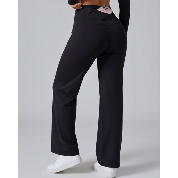 Pantalón Palazzo Deportivo Mujer Tiro Alto Flare Moldador