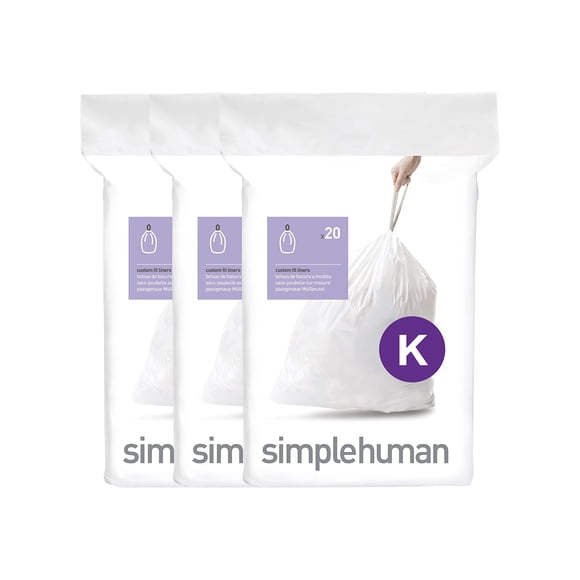 Bolsas de basura Simplehuman Code K 35-45 L/9-12 galones, 60 unidades