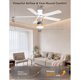 thumbnail image 2 of Ventilador de techo Ohniyou de 52 pulgadas con luz LED, motor DC y control remoto, 2 of 3