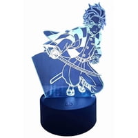 Lelumania - Lampara Ilusion 3D Tanjiro De 7 Colores, Base Touch
