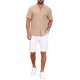 thumbnail image 2 of Camisa de Jacquard Hueco para Hombre con Cuello de Campamento y Manga Corta Textura de Playa 3XL Caqui, 2 of 6