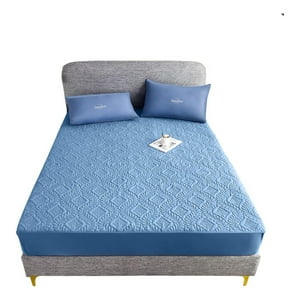 Genérico - Cubre Colchón Impermeable 2 Plazas Hipoalergénico Azul