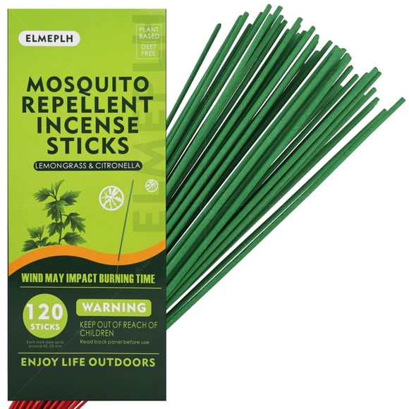 Varillas de incienso repelentes de mosquitos Elmelh, 120 unidades, para exteriores