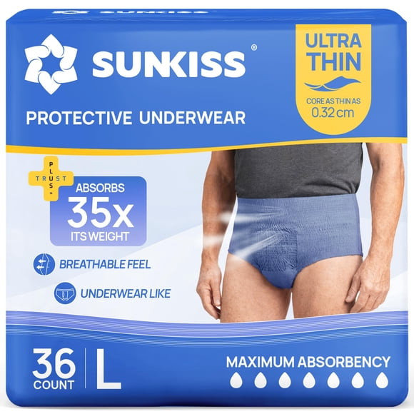Calzoncillos para Incontinencia SUNKISS Talla Grande Azul (36 unidades)
