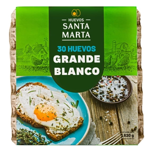 Huevos Tradicionales Grande Blanco, 30 Un