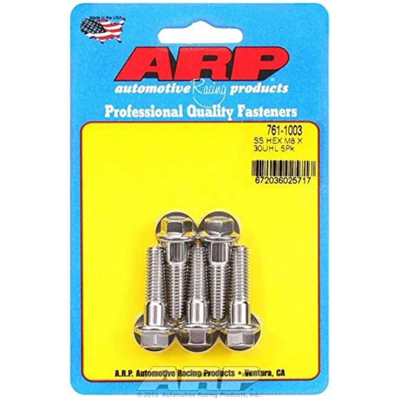 Tornillo ARP 761-1003 de acero inoxidable M8 x 1.25, rosca 30 mm UHL