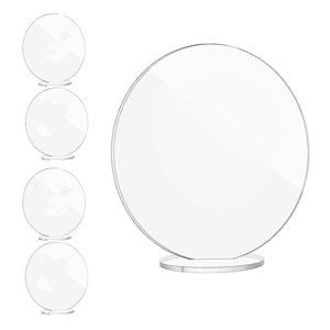 Magideal - 5X Tarjetas De Lugar Acrílicas, Carteles De Sublimación Diy Con Soporte, Placas De Número De Mesa De Boda, Tarjetas De Número De Mesa Para Aniversario