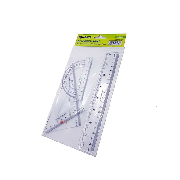 Set Geometría Regla 20cms + Transportador Y 2 Escuadras - Ps