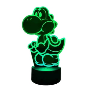 Lelumania - Lampara Ilusion 3D Yoshi De 7 Colores, Base Touch