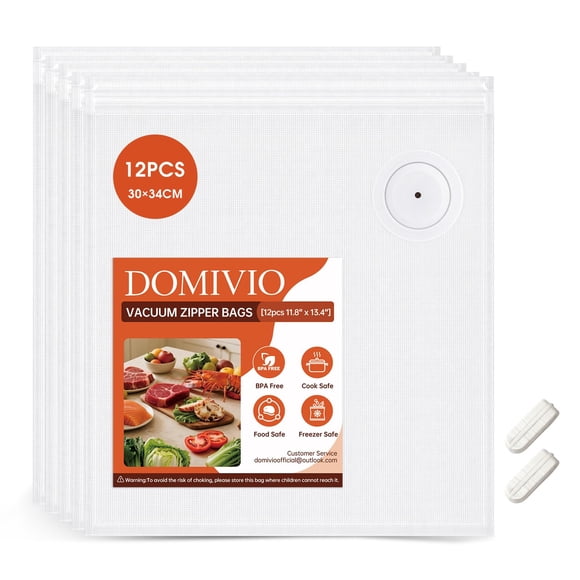 Bolsas reutilizables para envasadora al vacío DOMIVIO 30 x 34 cm, 12 unidades