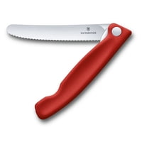 Cuchillo Para Verdura Plegable Filo Dentado Swiss Classic Rojo Victorinox