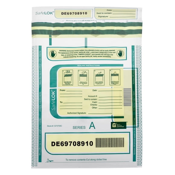 Bolsas de Depósito CONTROLTEK SafeLok 23x30 cm Transparentes 100 unidades