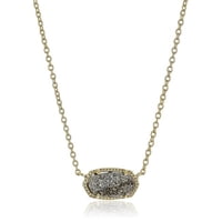 Desconocida - Collar Kendra Scott 4217710682 Signature Elisa Gold Plated Platinum Drusy Pendant Necklace