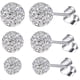 thumbnail image 1 of Juego de 3 pendientes de bola de cristal para mujeres y niñas, 3 pendientes de bola de discoteca brillantes de diferentes tamaños, plateados, cristal., 1 of 5