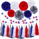 thumbnail image 1 of Kit de decoración patriótica Lansian 30 piezas rojo, blanco y azul, 1 of 8