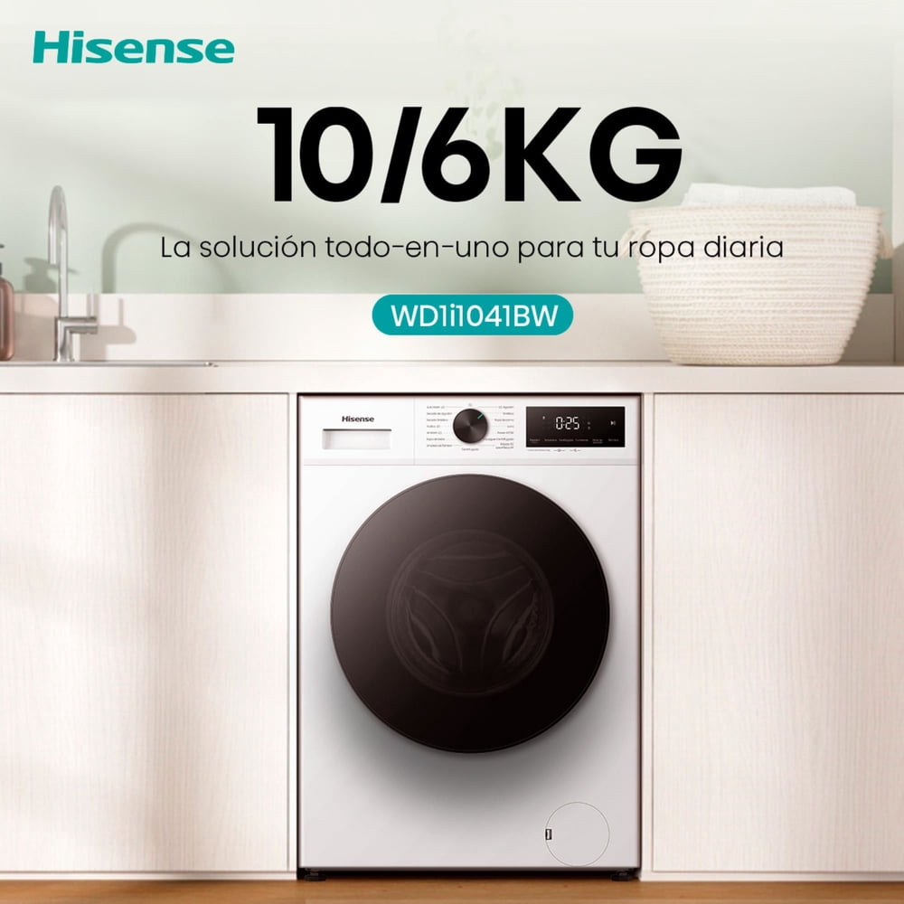 Hisense WD1I1041BW 10/6 kg Blanco, foto 17