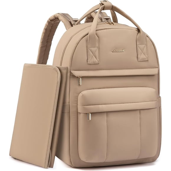 Mochila Maternal Olivia – Multi Bolsillos y Mudador Portátil - Arena Suave