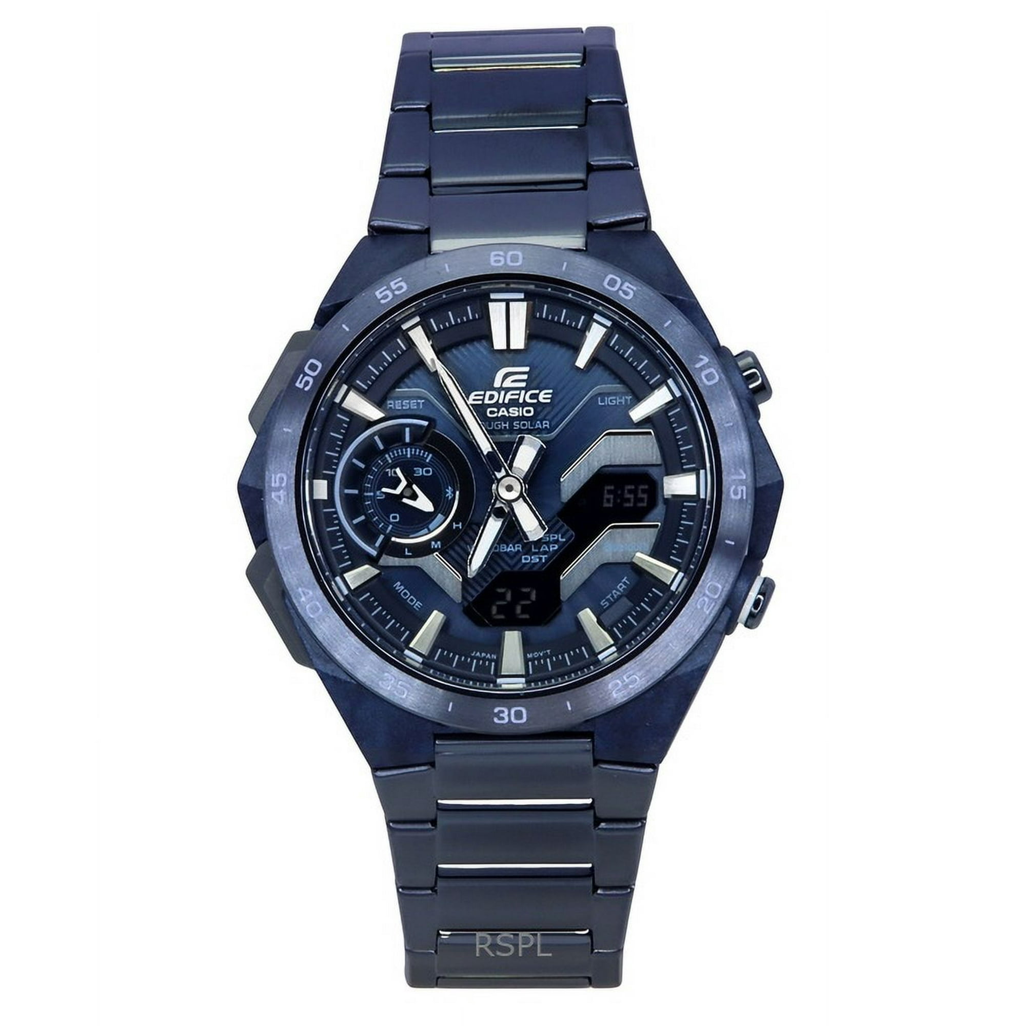 Casio - Reloj Edifice Windflow Análogo Digital Cool Blue Edition Smartphone Link Solar Esfera Azul Ecb-2200cb-2 100m Para Hombre