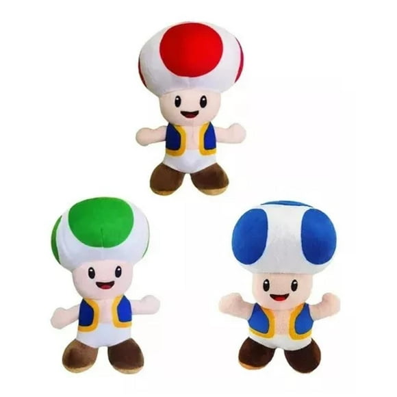 Juguete Pack 3 Peluches Honguito 20cm Mario Bros Infantil