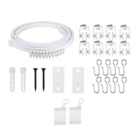 Magideal - Pista De Cortina Flexible, Ruedas Resistentes, Ganchos, Soportes De Montaje En Forma De U, Tornillos, Ventana De Bahía, Accesorios Para Baño Y Dormito