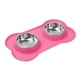 thumbnail image 1 of Pet Serving Bowls 2 Cuencos De Acero Inoxidable Con Almohadillas De Silicona Antideslizantes Para Dar De Comer A Perros Gatos Cachorros Pequeño Mediano (s, Rosado), 1 of 6