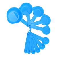 Ioensy - Juego De Tazas De Cucharas Medidoras De Pp Con Cuchara Medidora De Escala Para Herramienta De Cocina Azul