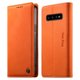thumbnail image 1 of Funda Billetera de Cuero para [Samsung Galaxy S10], Bloqueo RFID, Tarjetas y Soporte Naranja, 1 of 5