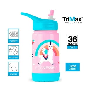 Ecovessel - Botella De Agua Para Niños 355 Ml The Frost Llama.