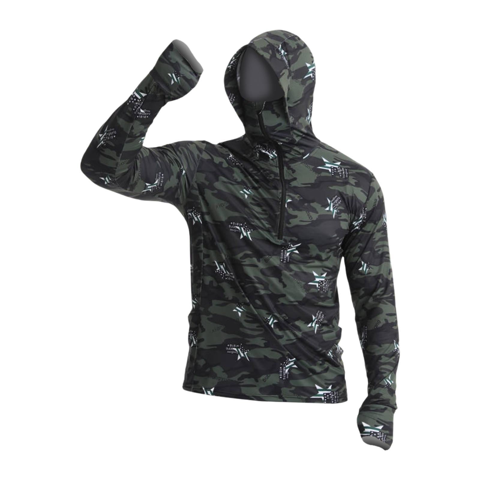 Camiseta De Protección Solar UPF50+ Para Hombre Con Capucha - Manga Larga, Ligera, Ideal Para Pesca, Playa Y Verano