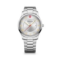 Reloj City Classic Correa De Acero Plateado Wenger