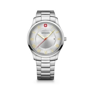 Reloj City Classic Correa De Acero Plateado Wenger