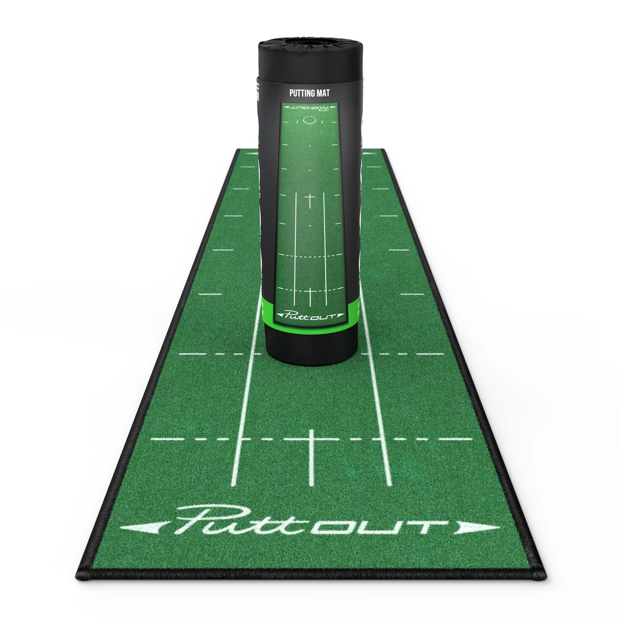 Colchoneta Puttout, Tamaño Mediano, Perfecto Para Practicar Golf, 240 Cm, Color Verde