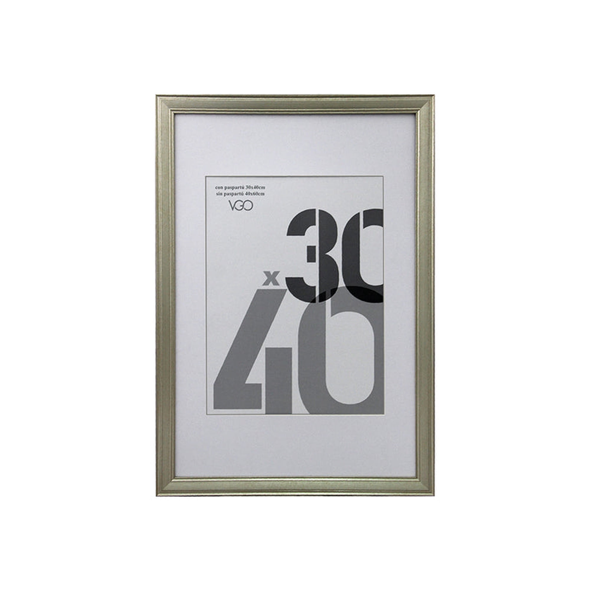 Vgo - Marco Plast. Con Paspartú 40x60 / Sin Paspartú 60x80 Plateado